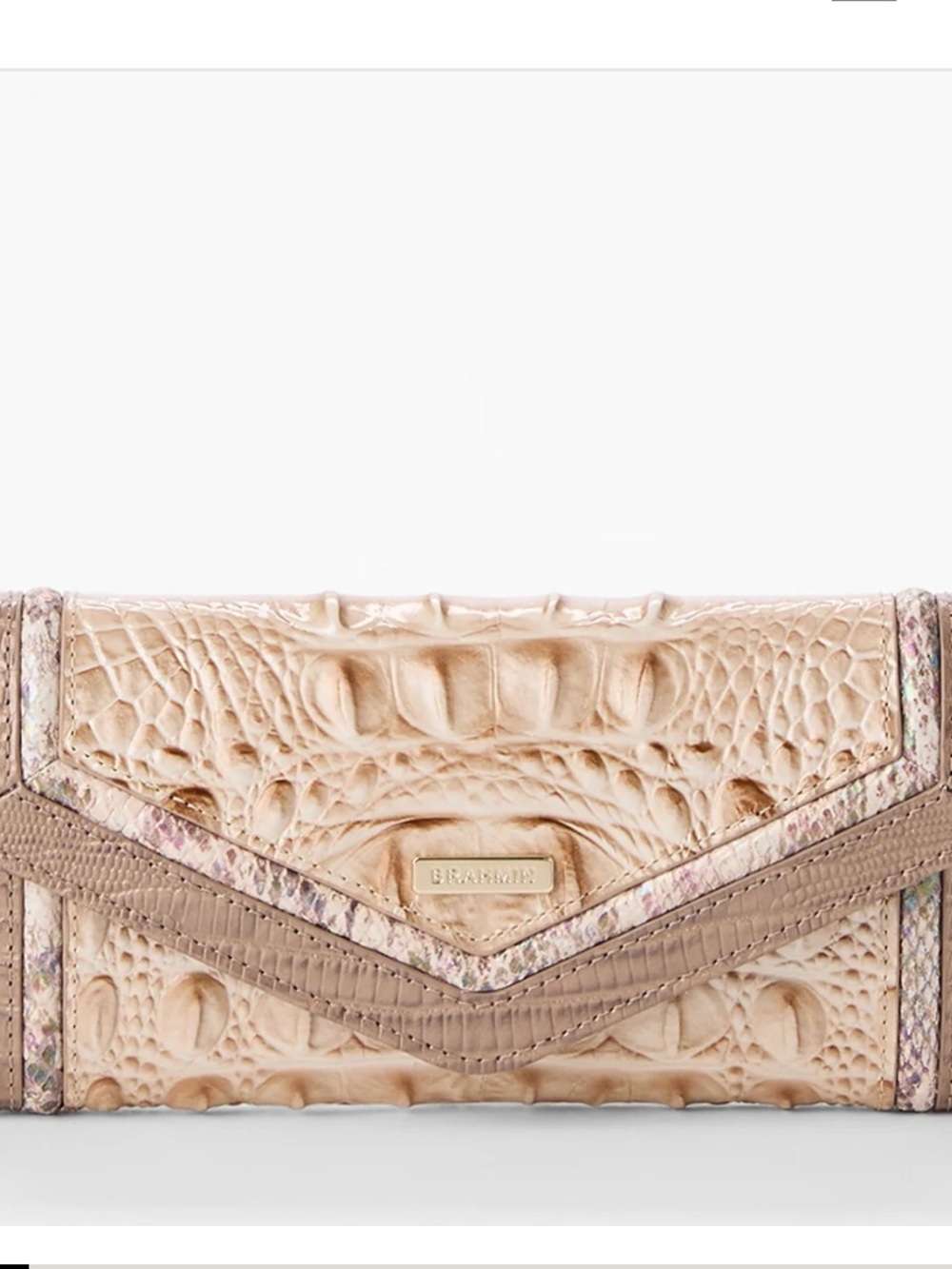 Brahmin Veronica Envelope-Style Snap Wallet in Neutral Beige